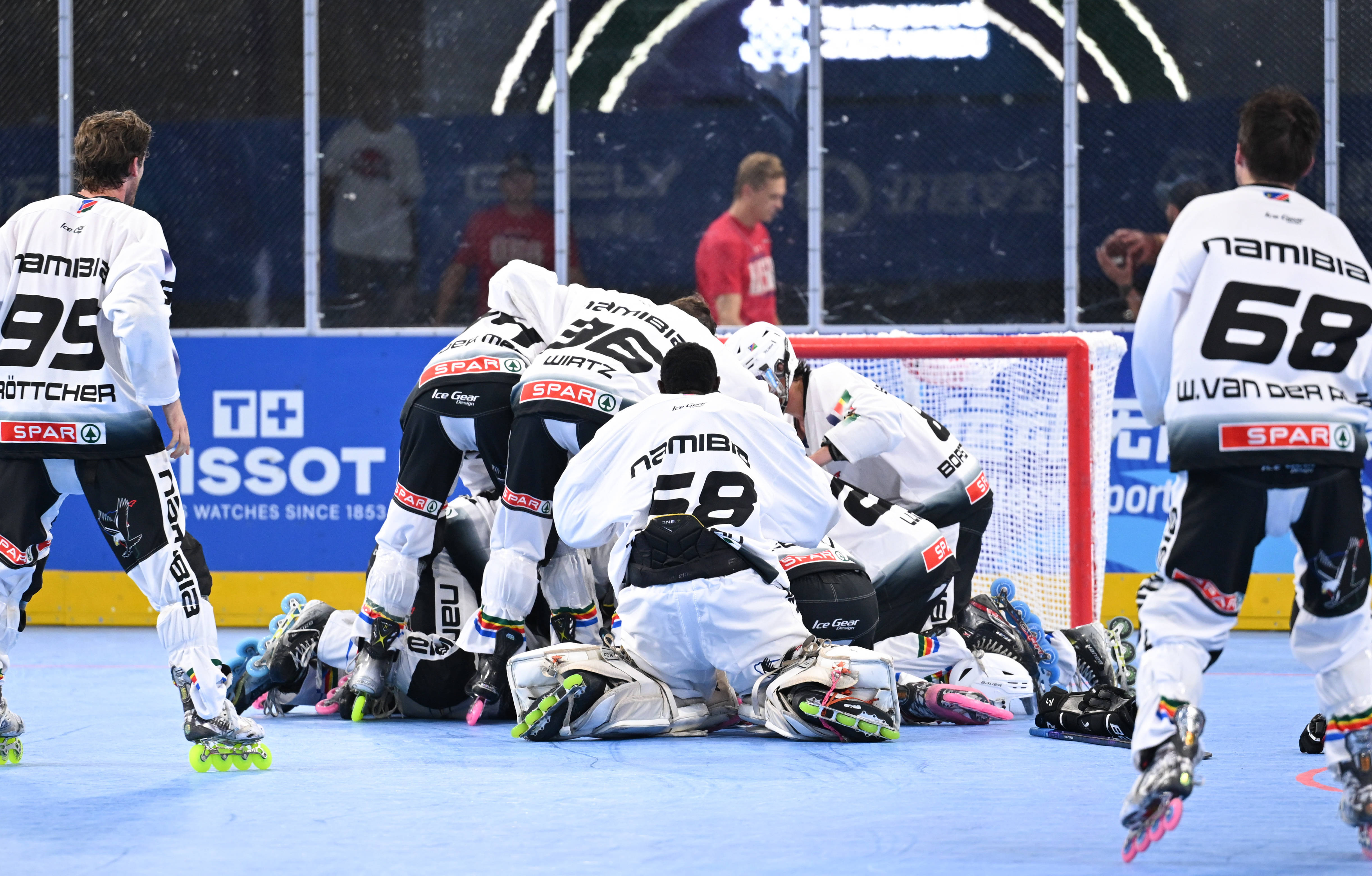 （成都世运会）单排轮滑球——男子铜牌赛：纳米比亚队胜法国队