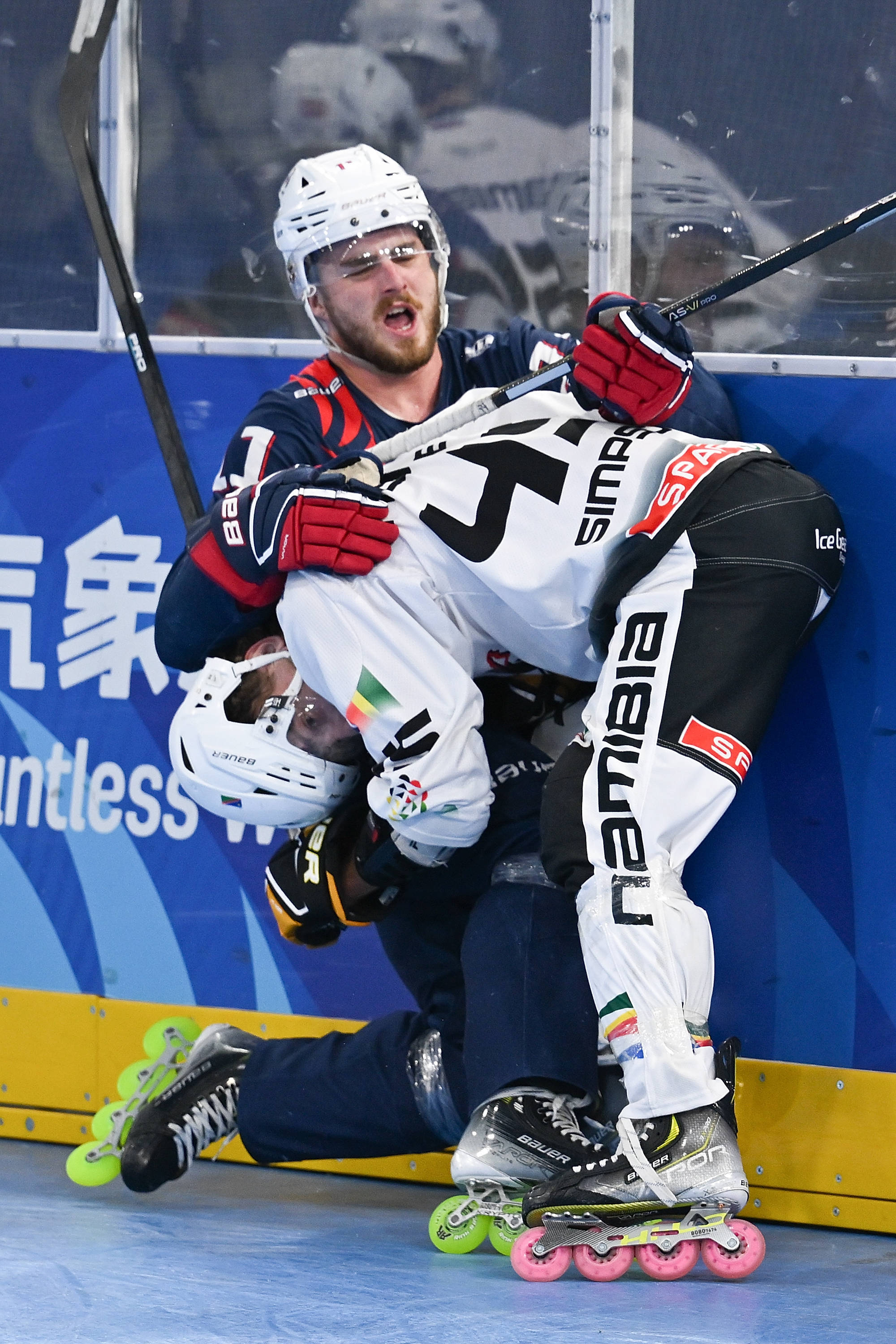 （成都世运会）单排轮滑球——男子铜牌赛：纳米比亚队胜法国队