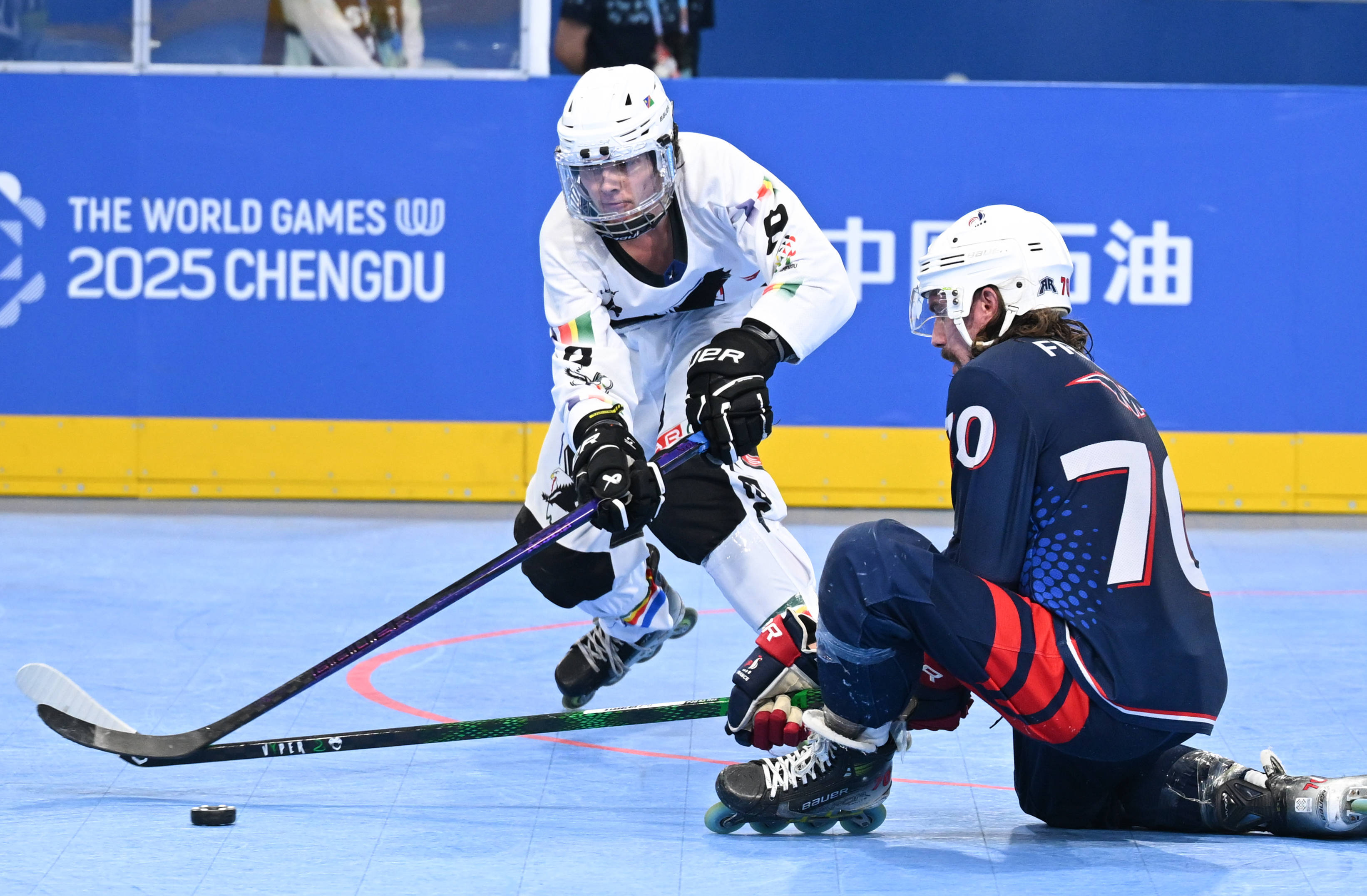 （成都世运会）单排轮滑球——男子铜牌赛：纳米比亚队胜法国队