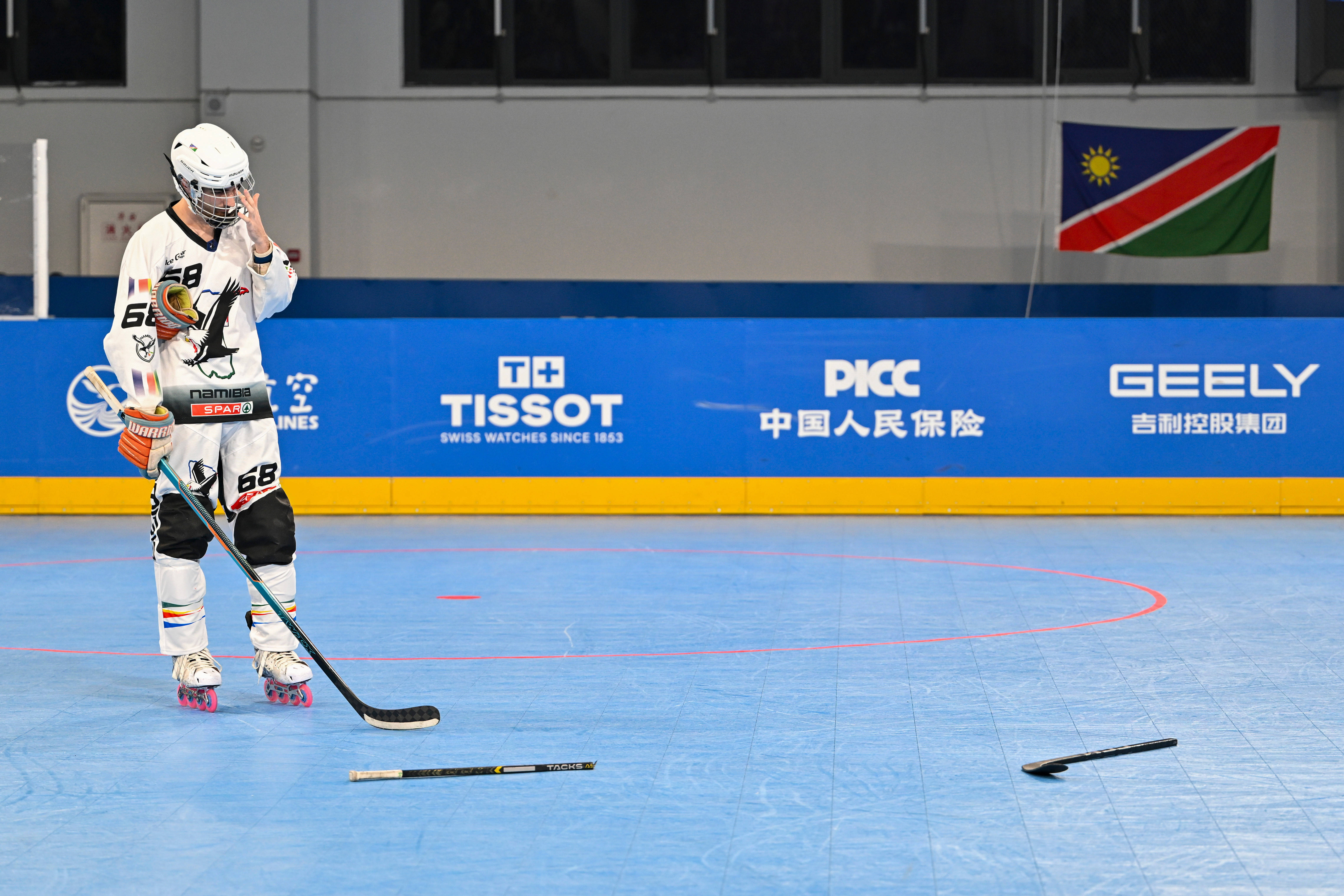 （成都世运会）单排轮滑球——男子铜牌赛：纳米比亚队胜法国队