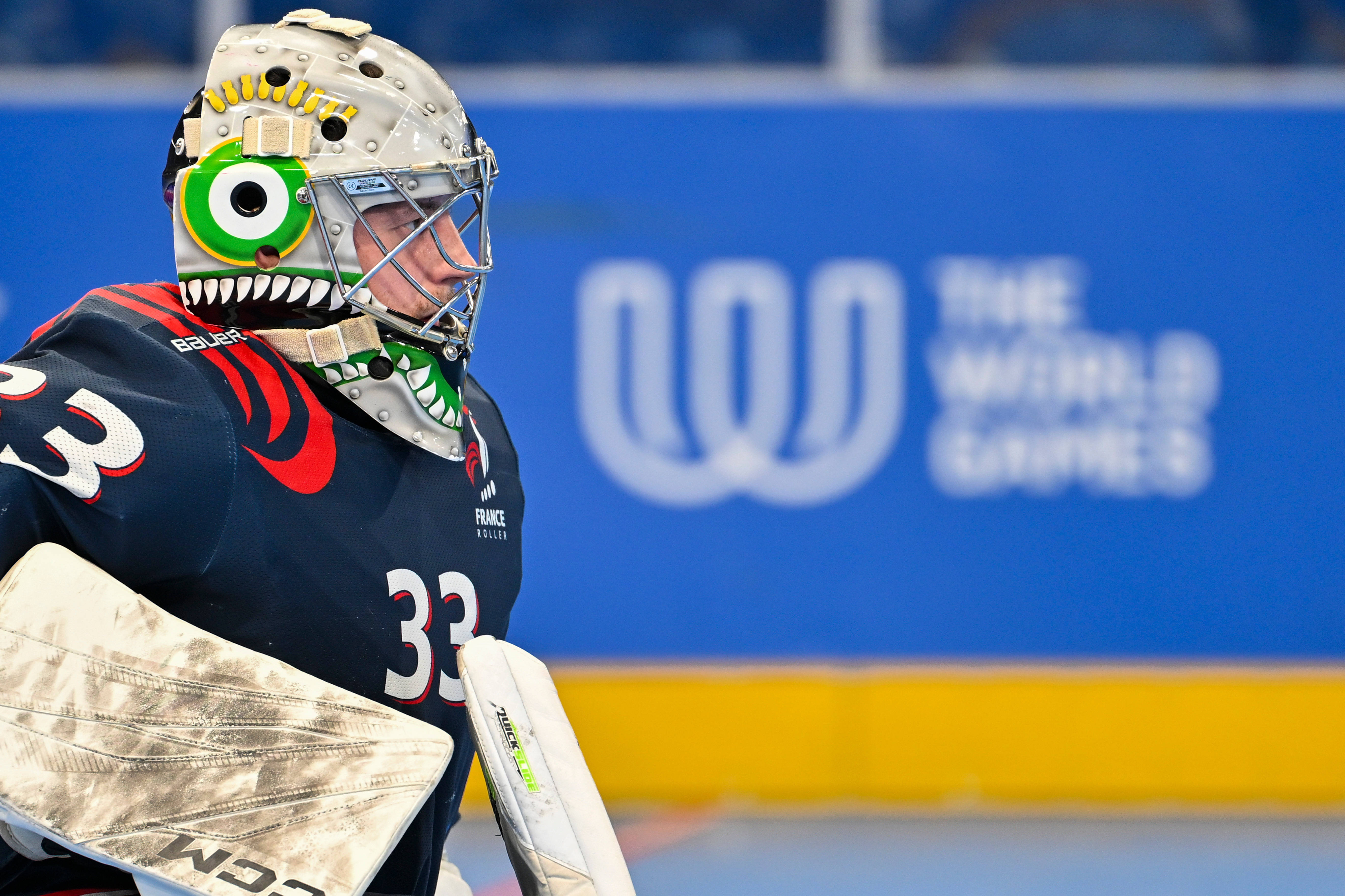 （成都世运会）单排轮滑球——男子铜牌赛：纳米比亚队胜法国队